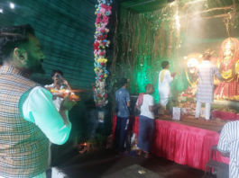 State President Virendra Singh Tomar arrived to worship Goddess Kaalratri during Navratri